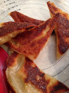 burnt potstickers